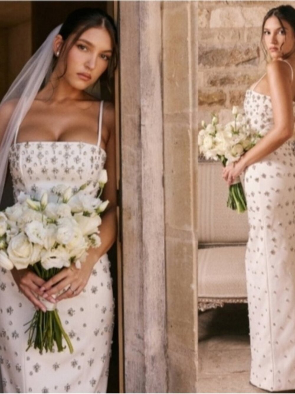 Martine Hand  Embellished Ivory Corset Wedding Gown